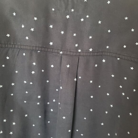 Marine Layer Sahara LS Relaxed womens Shirt Starry print sz medium black button - Picture 10 of 16